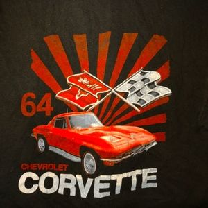 Large cropped vintage tee, 64 Corvette